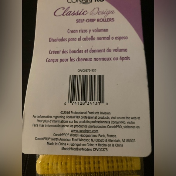 4/$25 ConairPro Classic Design Self-Grip Rollers - Yellow in color. 8 piece set - Picture 2 of 4